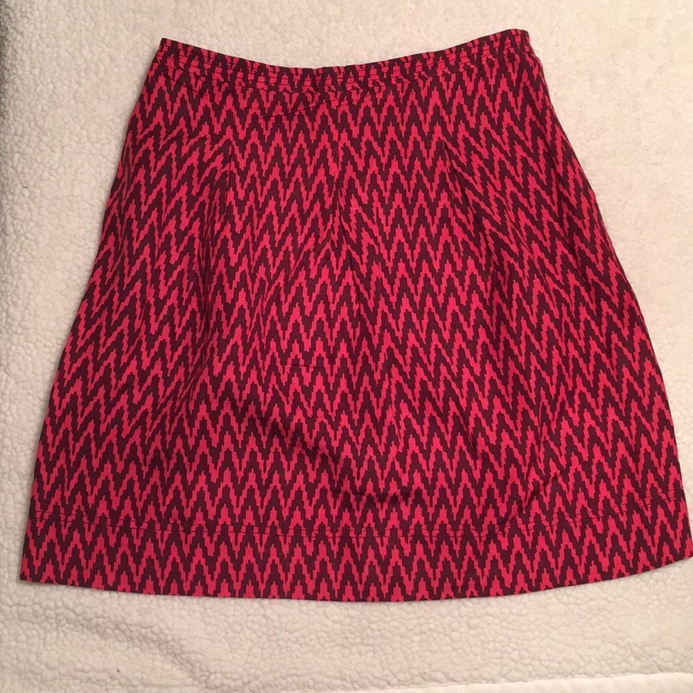 Ann Taylor Loft Aztec Print Linen Rayon Skirt Sz $